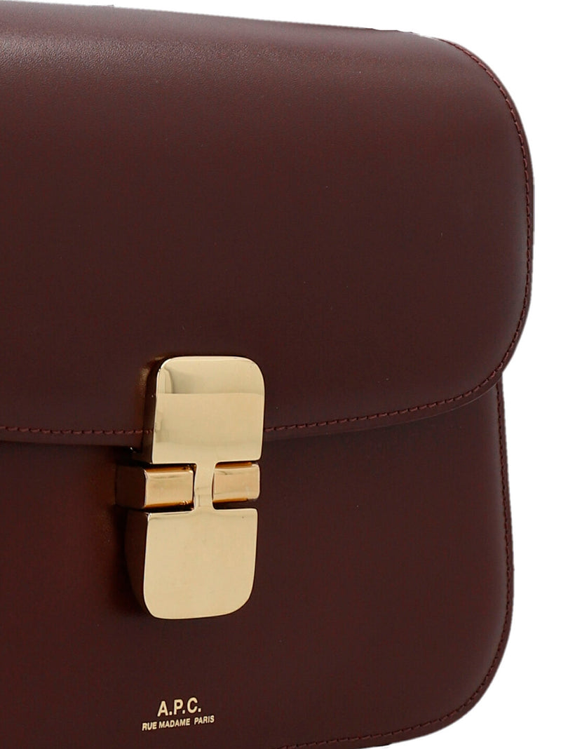 Sac bandoulière en cuir de vachette Bordeaux A.P.C.