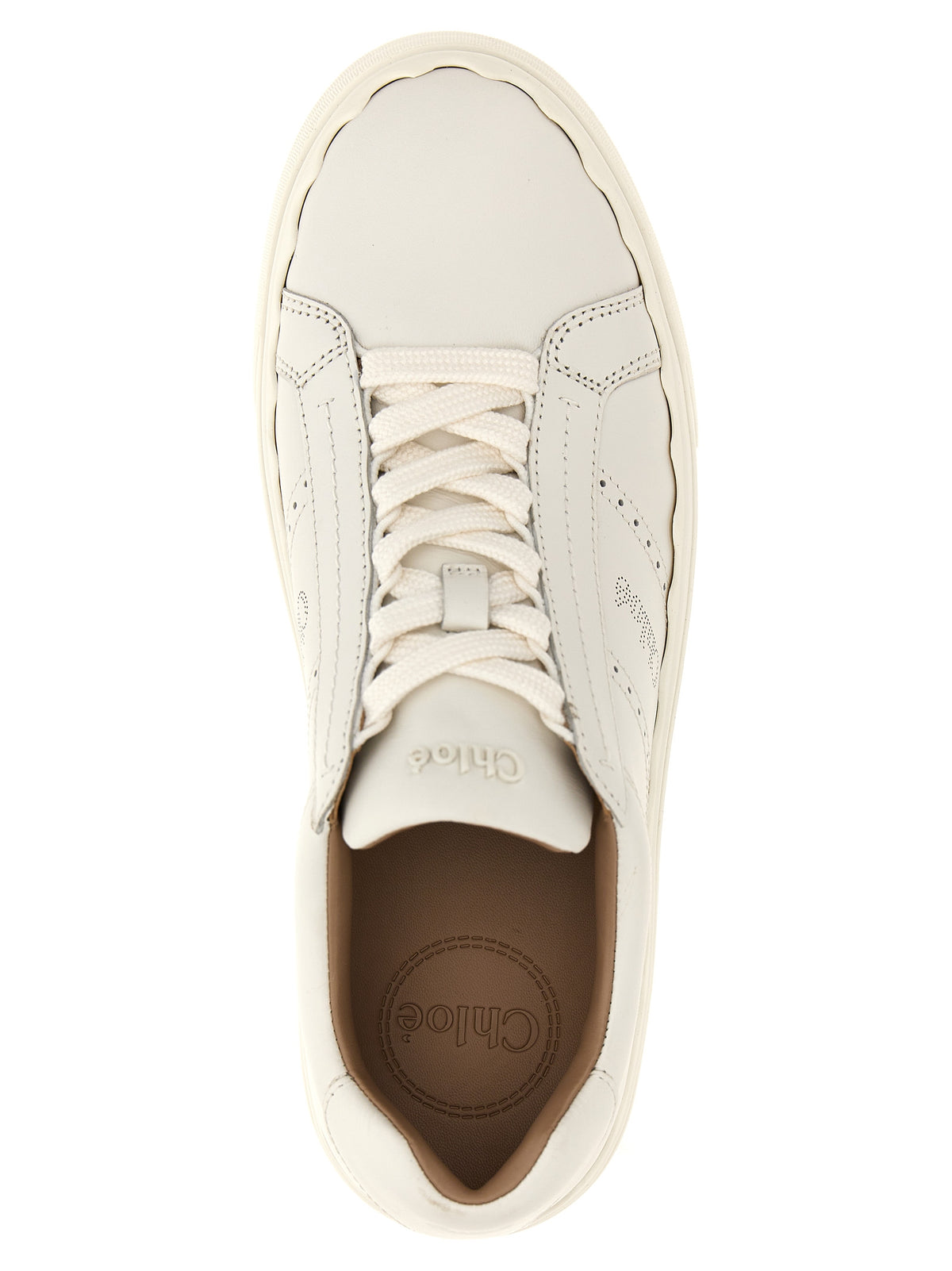 Chloé White Leather Low Top Sneakers - Lauren Model