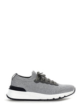 Brunello Cucinelli Gray Cotton Athletic Sneakers for Men