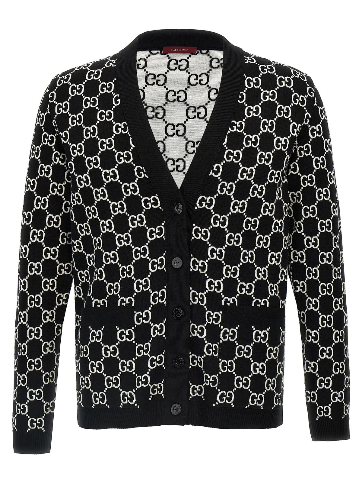 Cardigan bicolore en laine Gucci