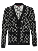 Cardigan bicolore en laine Gucci