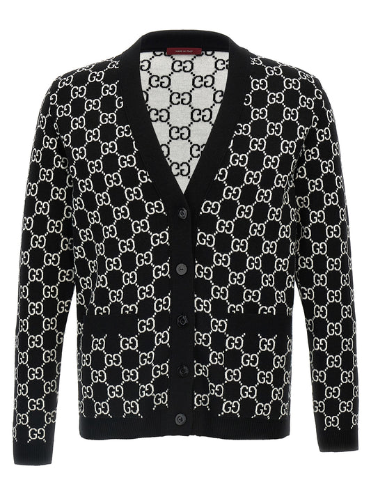 Cardigan bicolore en laine Gucci