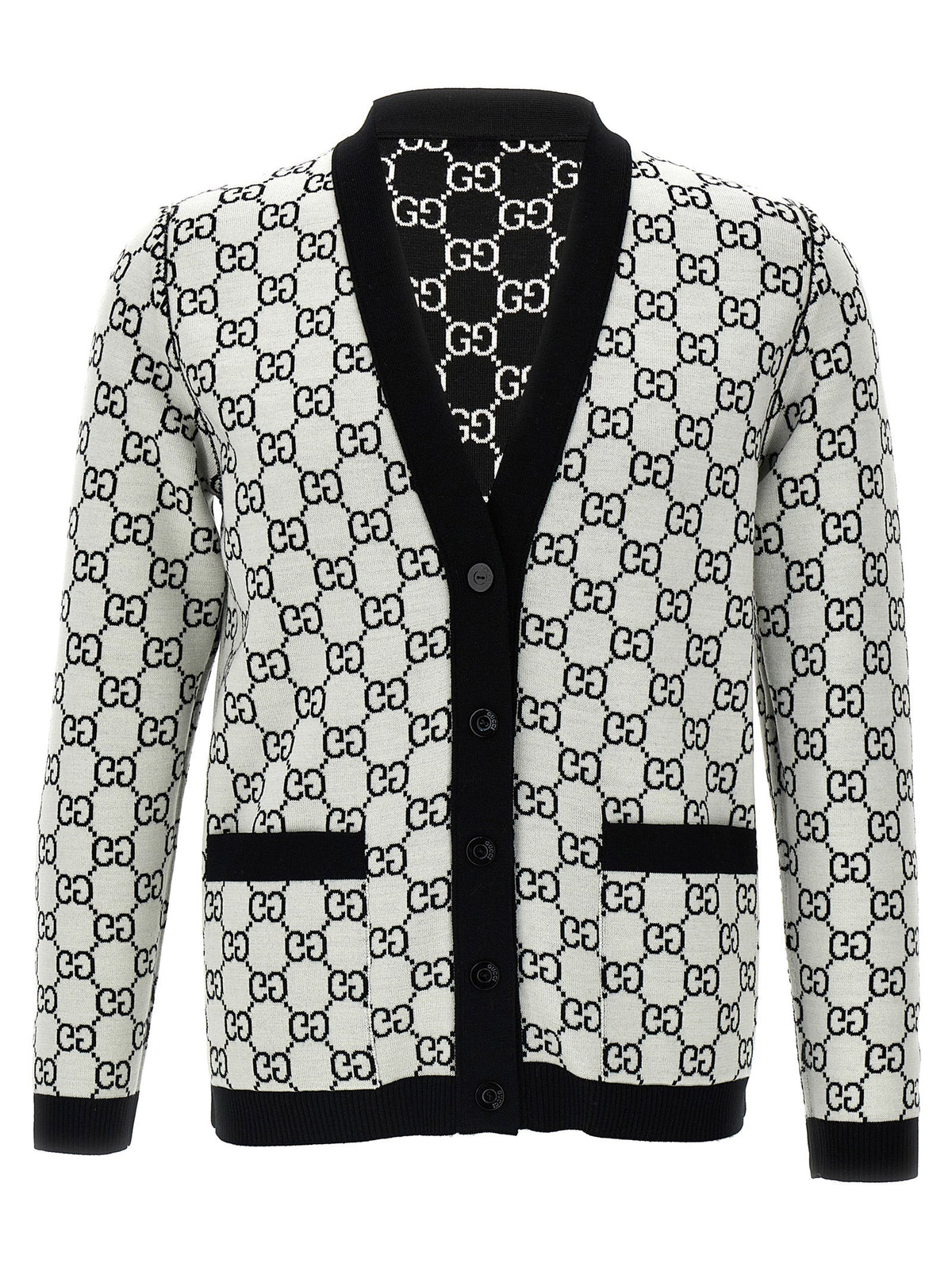 Cardigan bicolore en laine Gucci