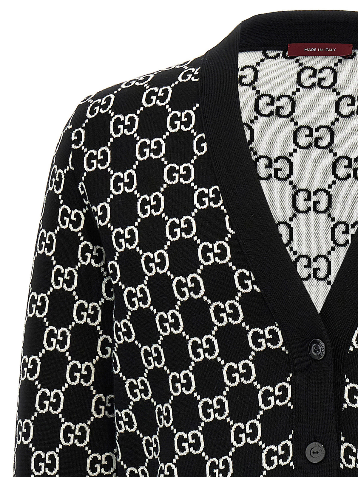 Cardigan bicolore en laine Gucci