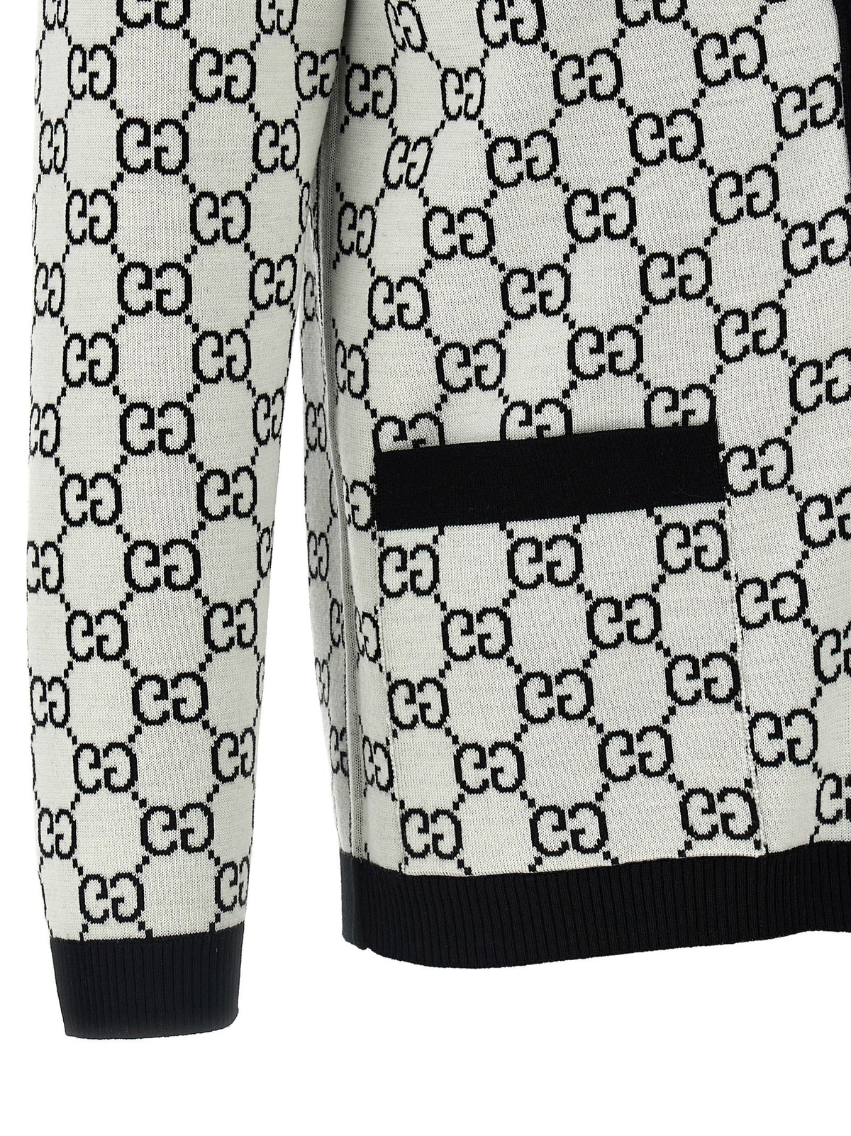 Cardigan bicolore en laine Gucci