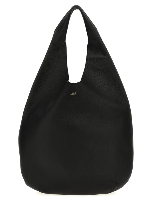 Sac bandoulière A.P.C. en cuir de veau noir