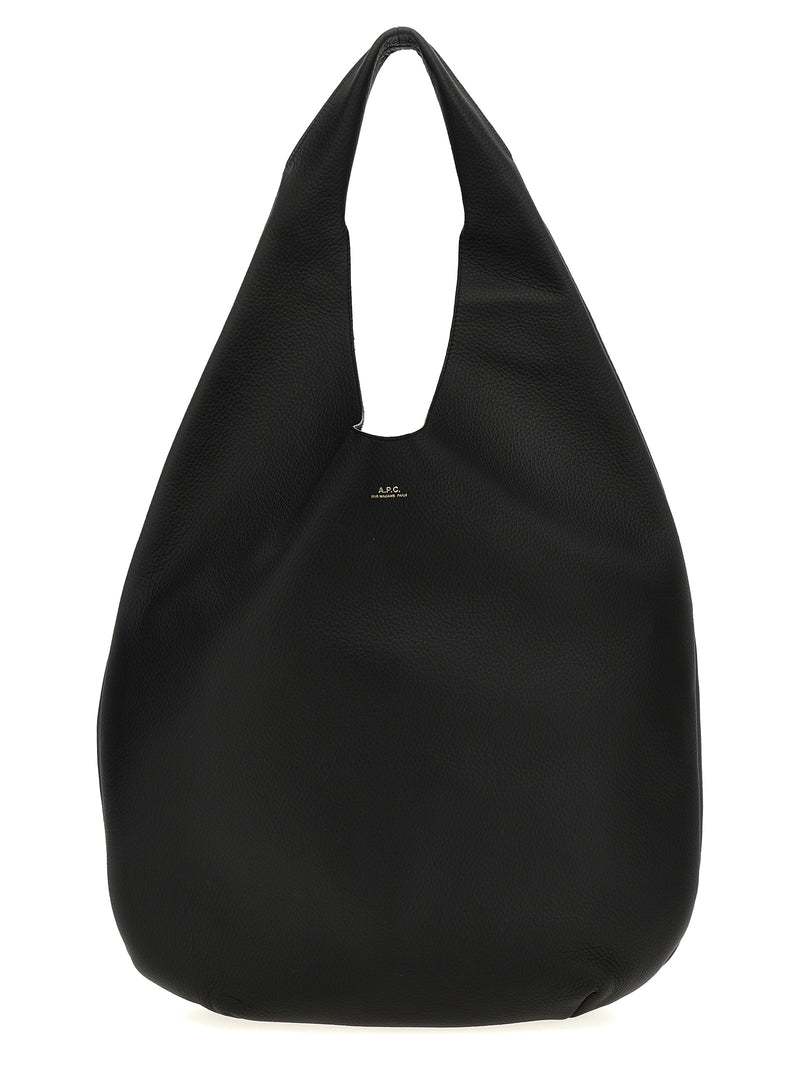 Sac bandoulière A.P.C. en cuir de veau noir