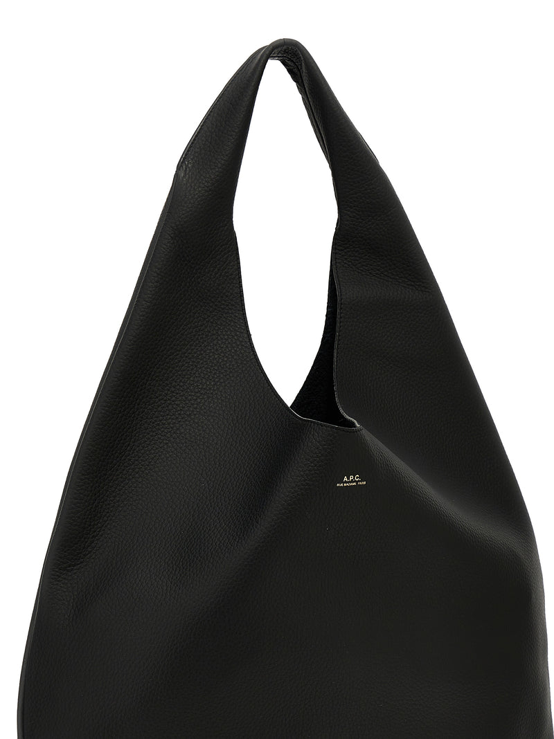Sac bandoulière A.P.C. en cuir de veau noir