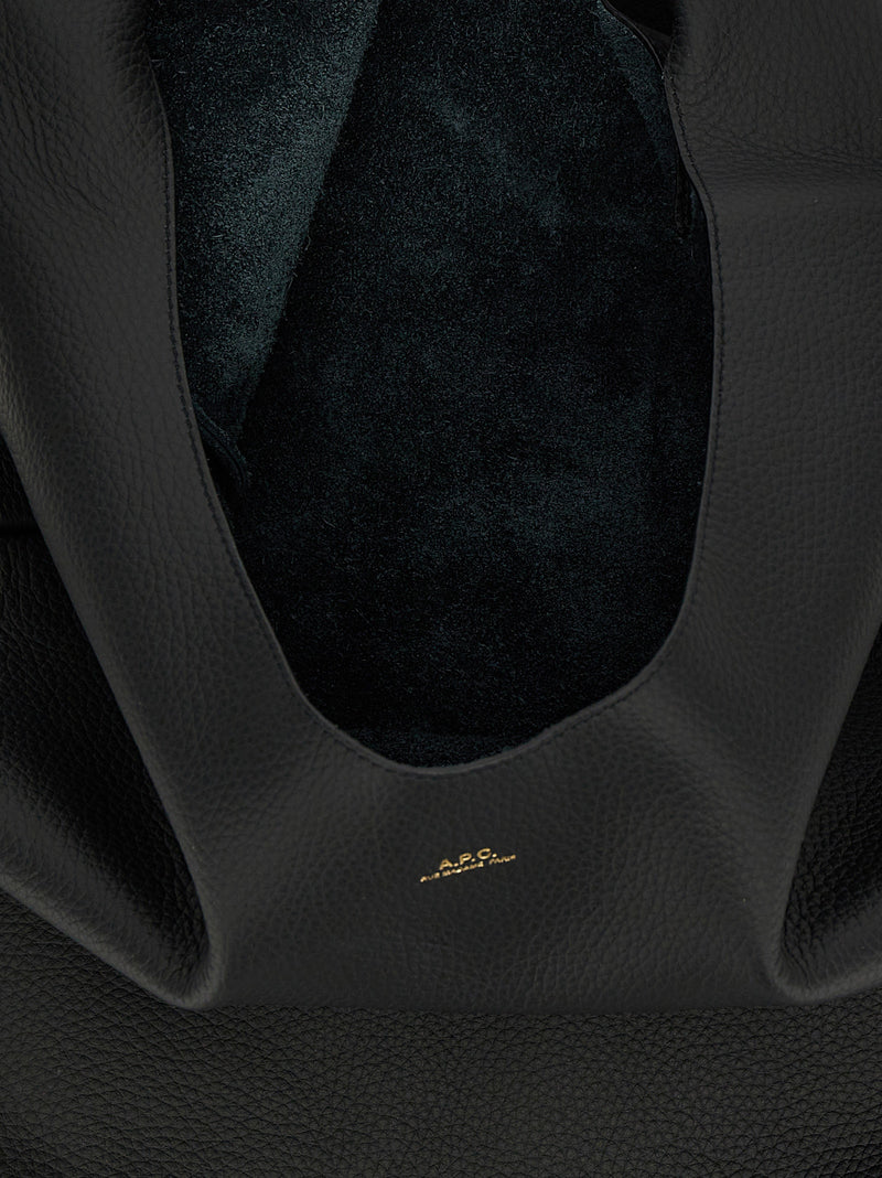 Sac bandoulière A.P.C. en cuir de veau noir