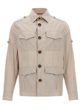 Veste longue Brunello Cucinelli en coton beige