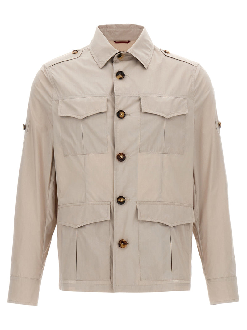 Veste longue Brunello Cucinelli en coton beige