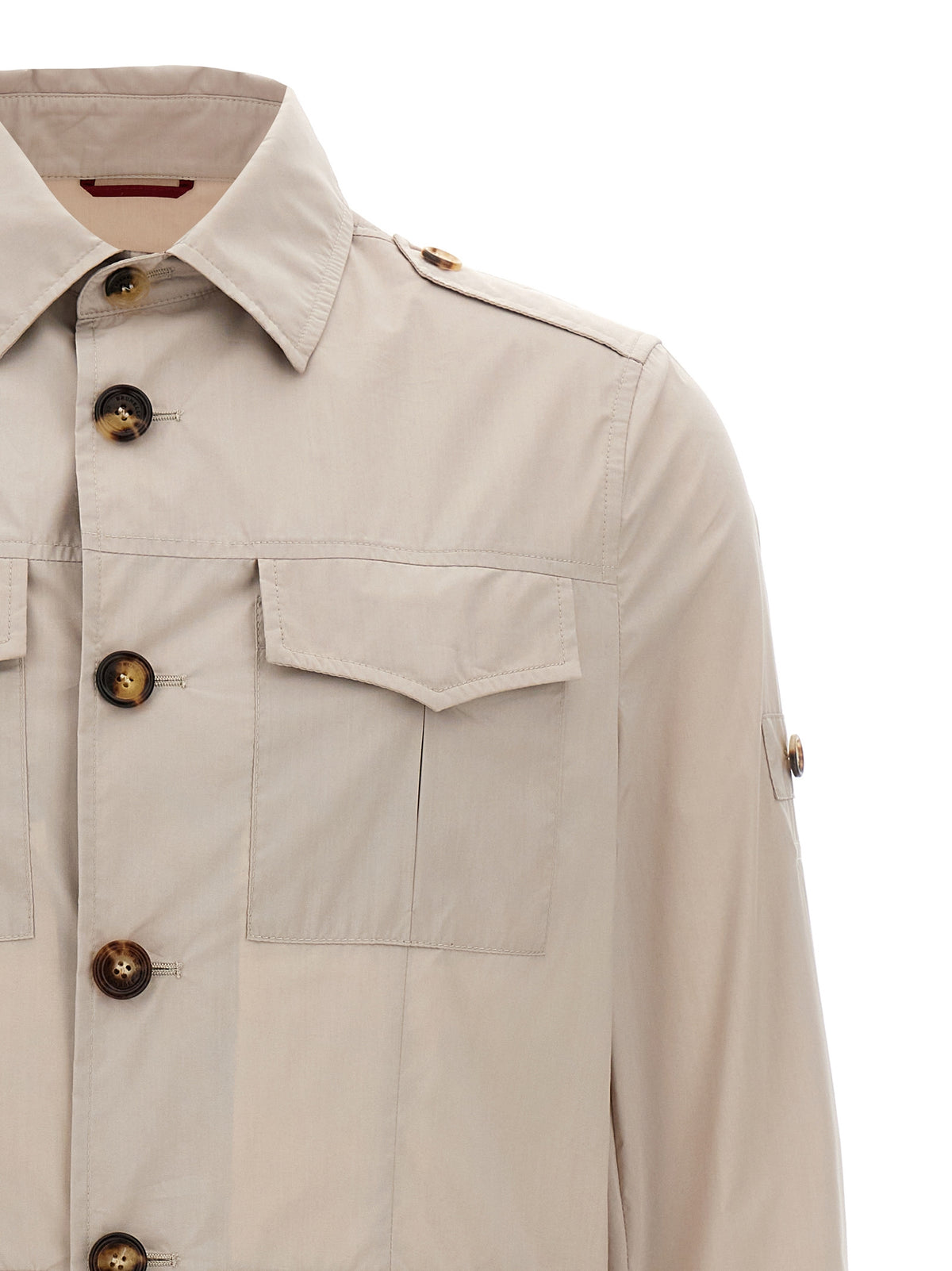 Veste longue Brunello Cucinelli en coton beige