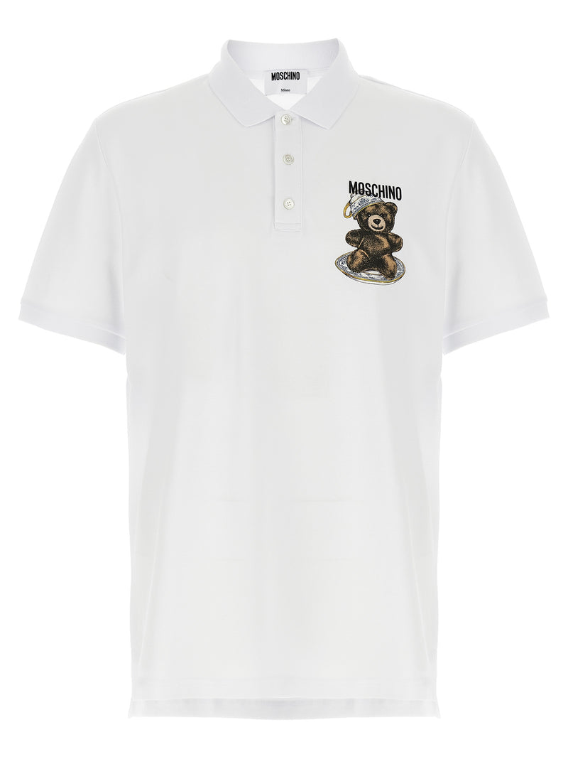 Polo Moschino en coton blanc