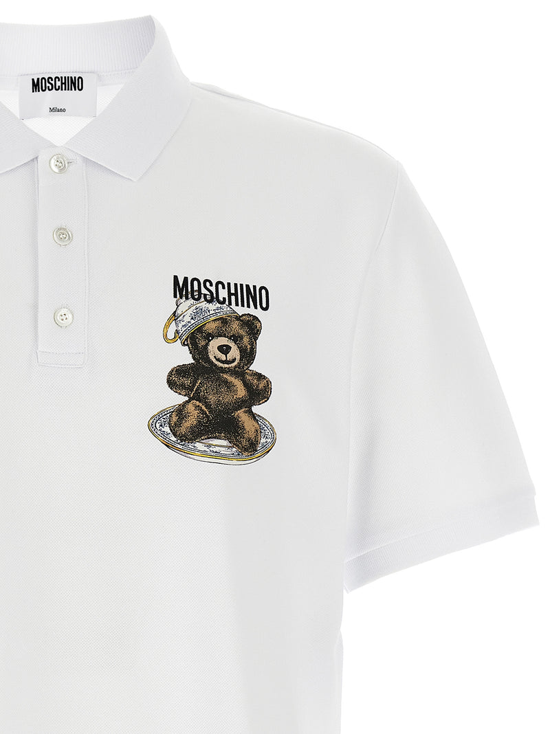 Polo Moschino en coton blanc