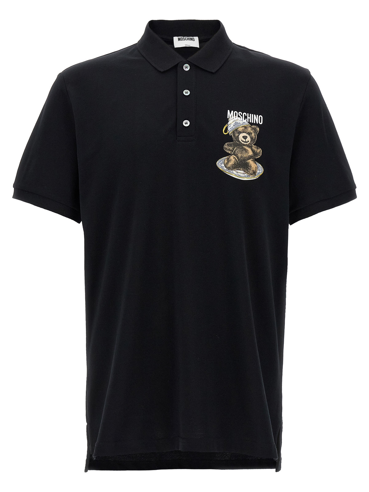 Polo Moschino en coton noir