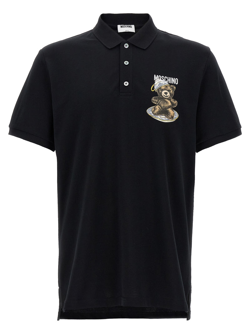 Polo Moschino en coton noir