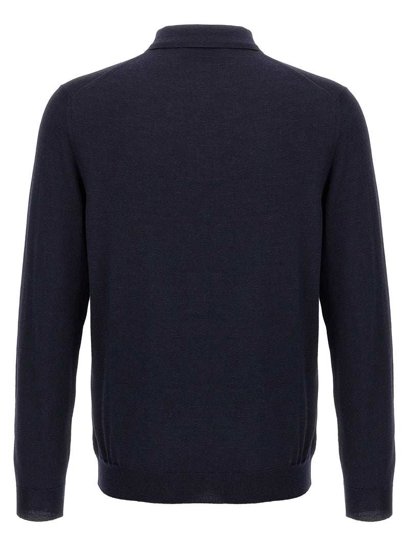 ZANONE Blue Virgin Wool Polo Shirt