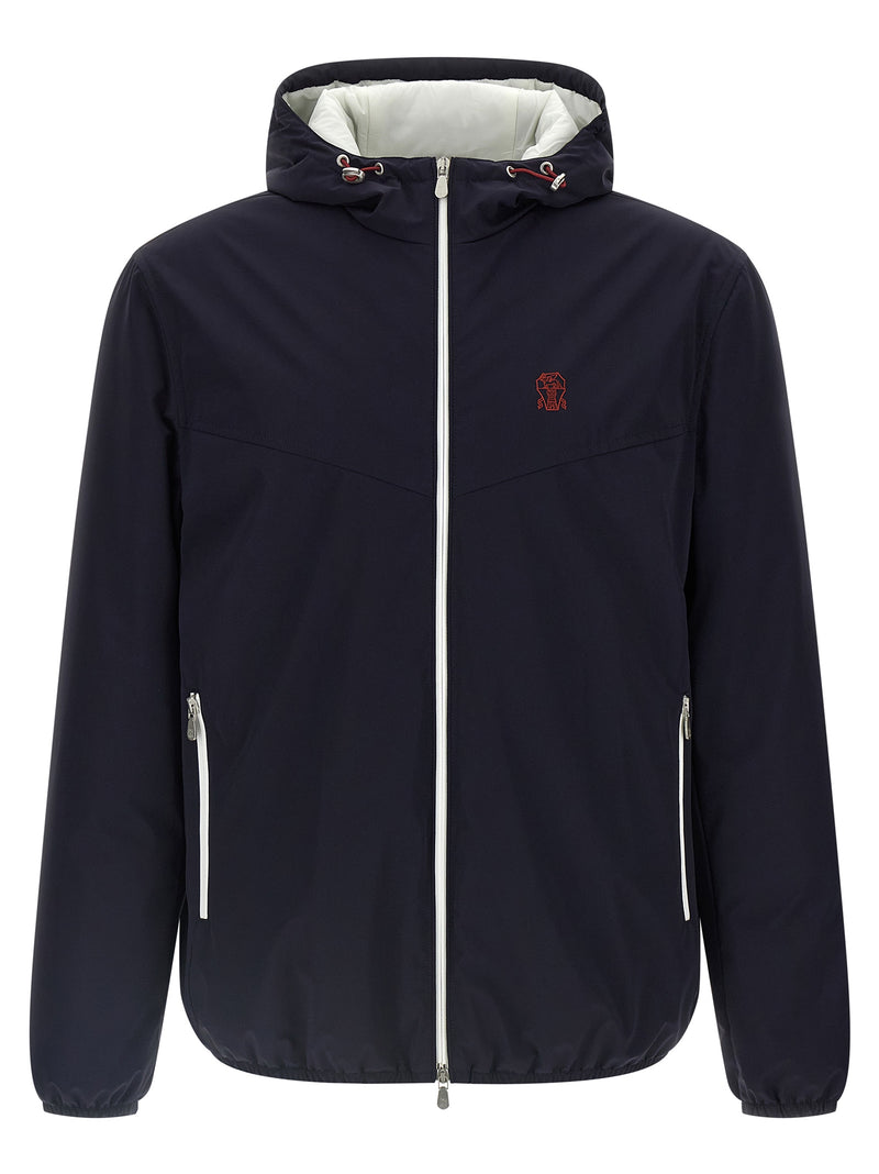 Veste Brunello Cucinelli bleue en polyamide