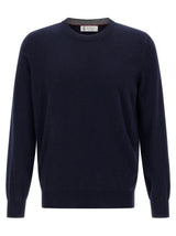 Cardigan Brunello Cucinelli bleu en cachemire