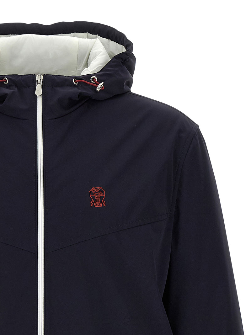 Veste Brunello Cucinelli bleue en polyamide
