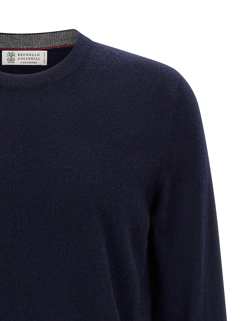 Cardigan Brunello Cucinelli bleu en cachemire
