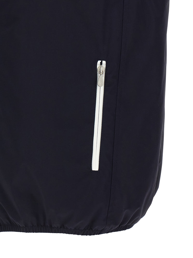 Veste sans manches en polyamide bleu Brunello Cucinelli