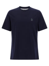 Brunello Cucinelli Blue Cotton T-Shirt for Men