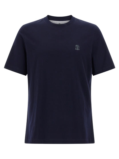 Brunello Cucinelli Blue Cotton T-Shirt