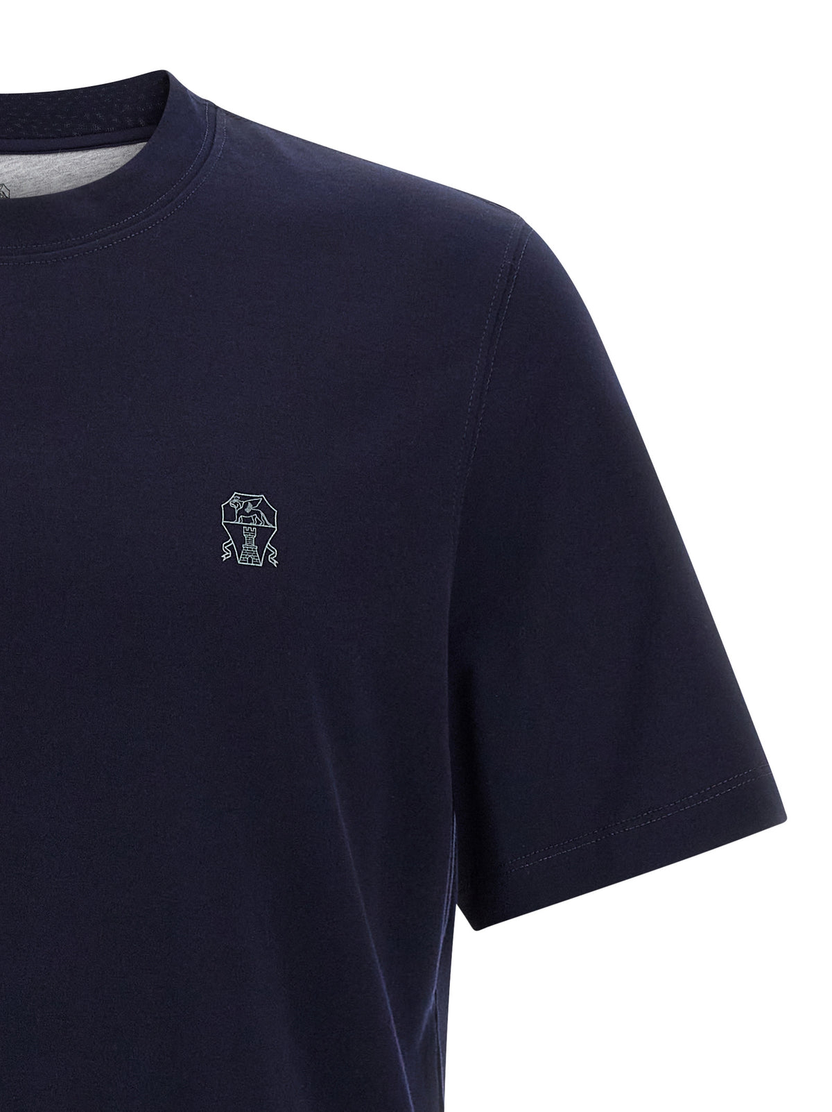 Brunello Cucinelli Blue Cotton T-Shirt for Men