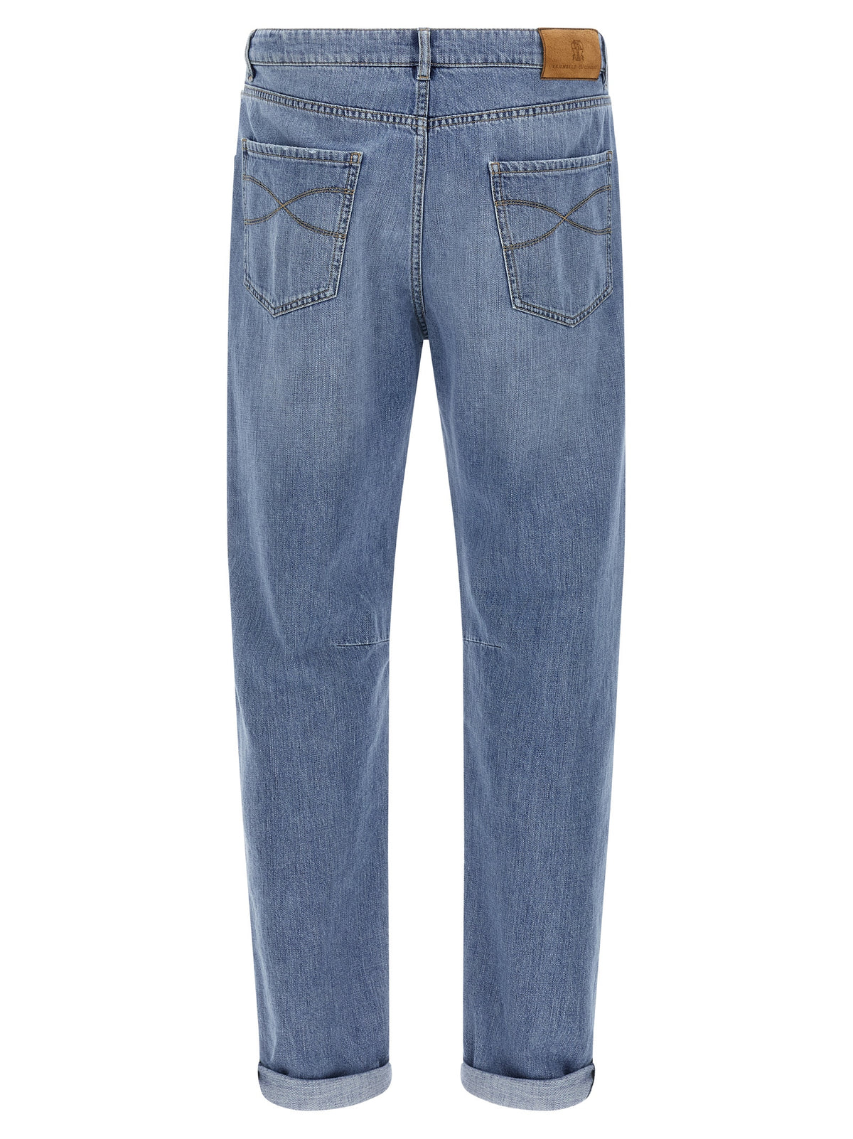 Jean droit en coton bleu Brunello Cucinelli