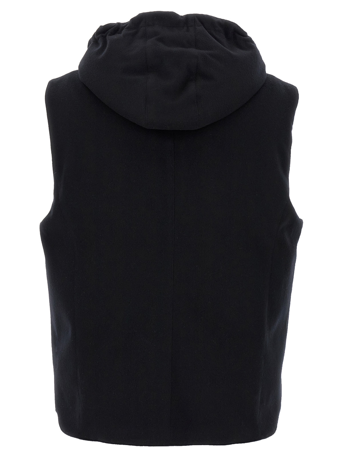Veste sans manches en laine noire Brunello Cucinelli