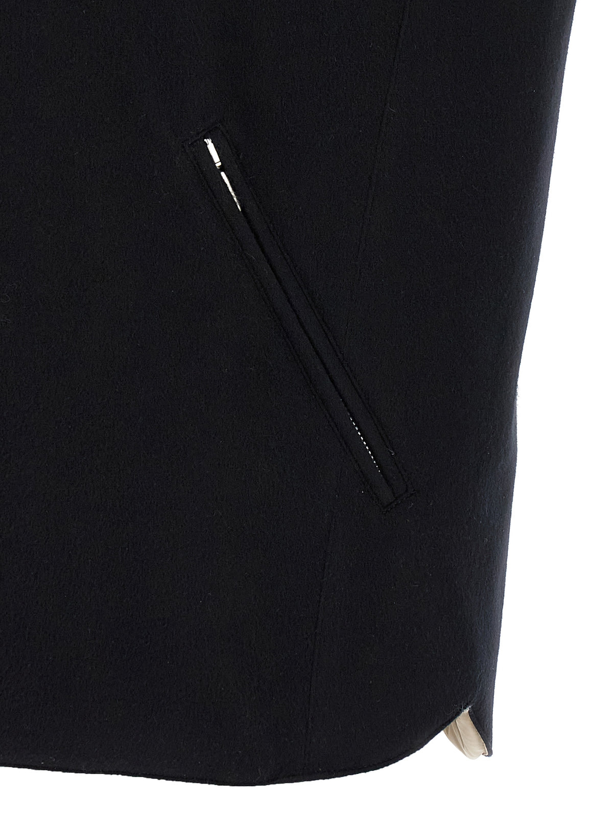 Veste sans manches en laine noire Brunello Cucinelli