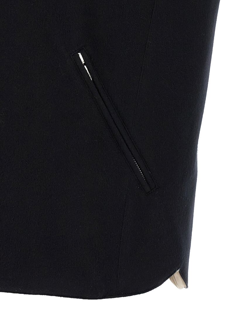 Veste sans manches en laine noire Brunello Cucinelli