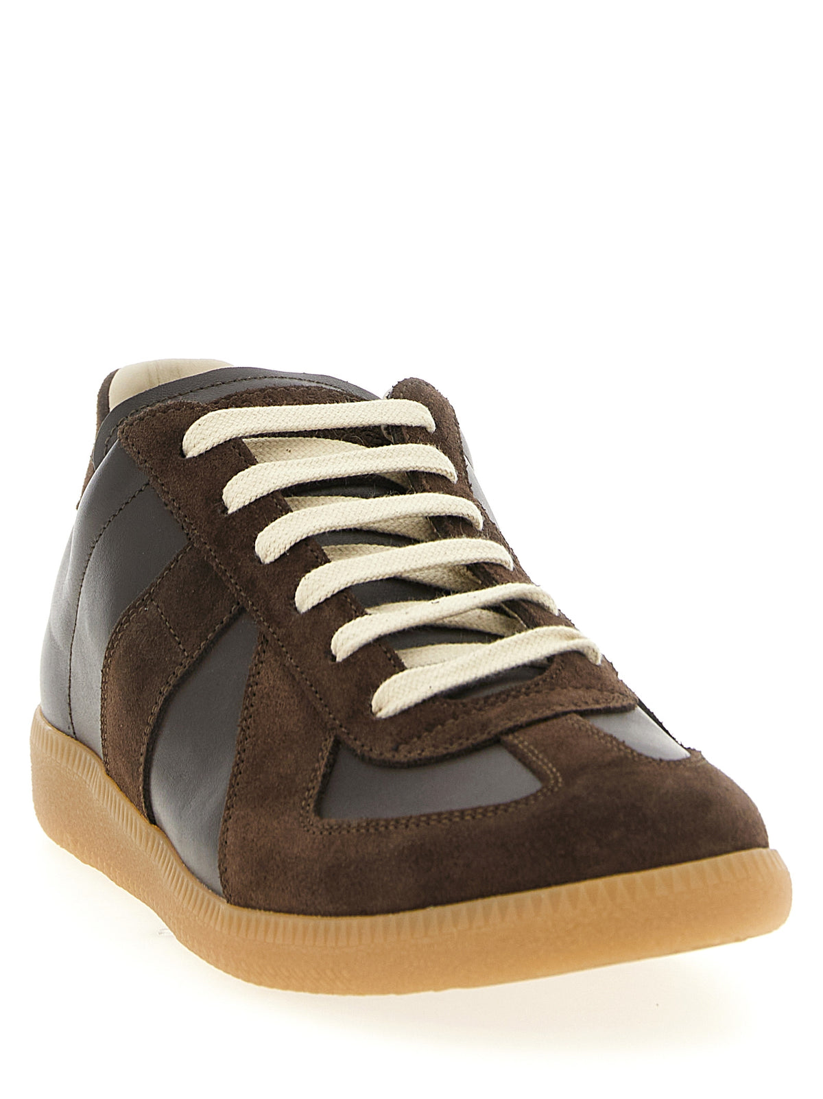 Baskets athlétiques Maison Margiela en cuir de veau marron