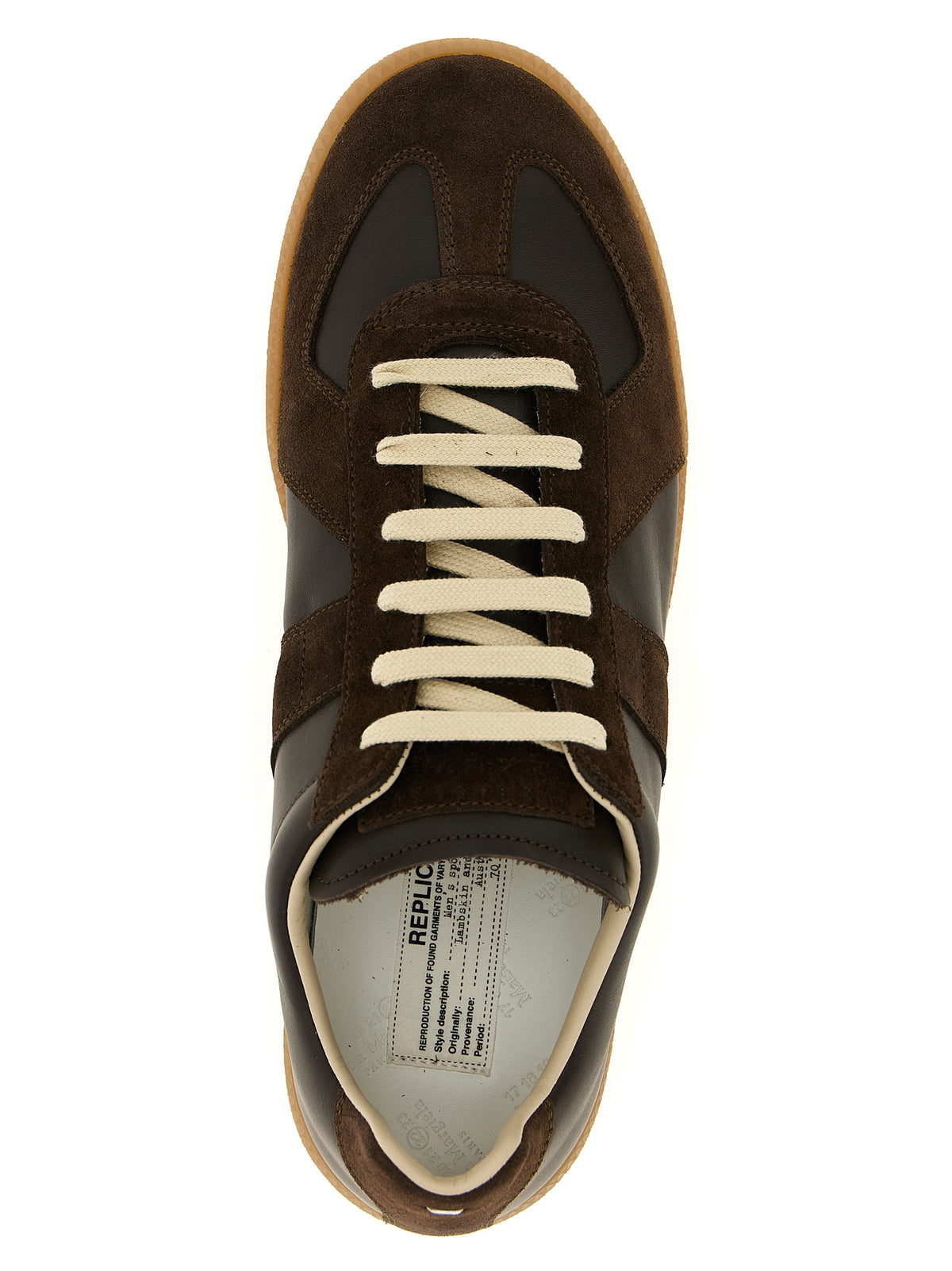 Baskets athlétiques Maison Margiela en cuir de veau marron