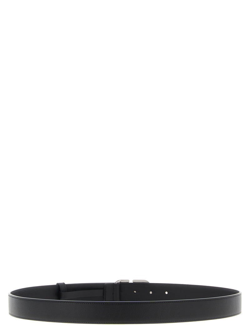 Ceinture classique en cuir de veau noir Valentino Garavani
