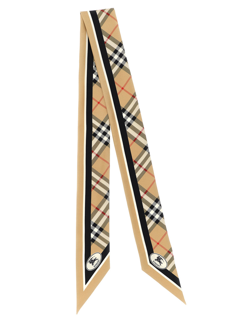 Burberry Beige Satin Foulard - Luxurious Silk Accessory