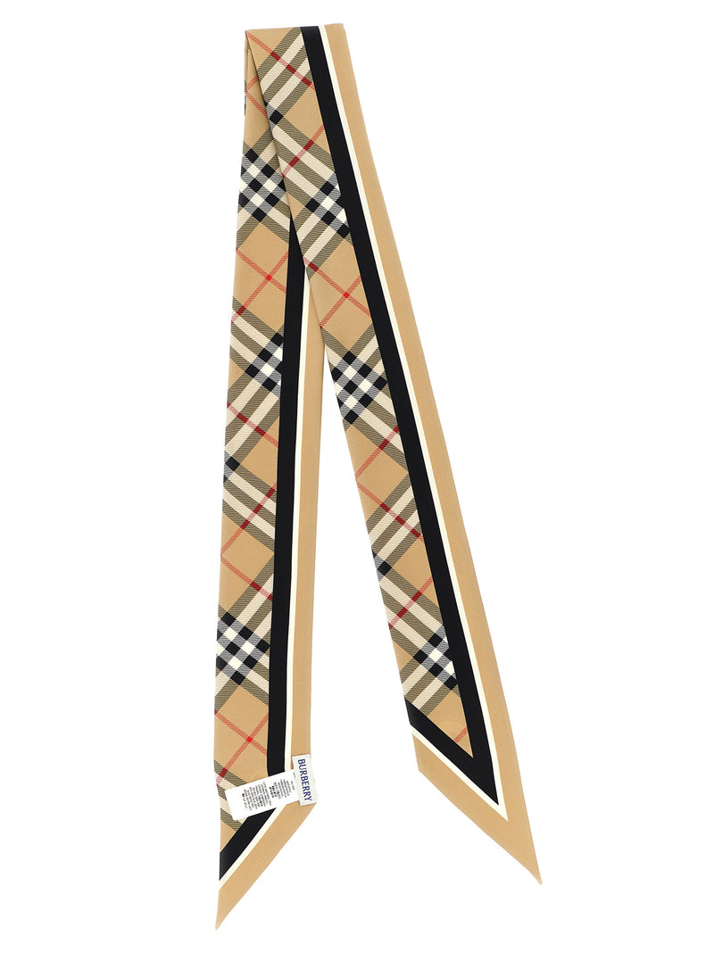 Burberry Beige Satin Foulard - Luxurious Silk Accessory