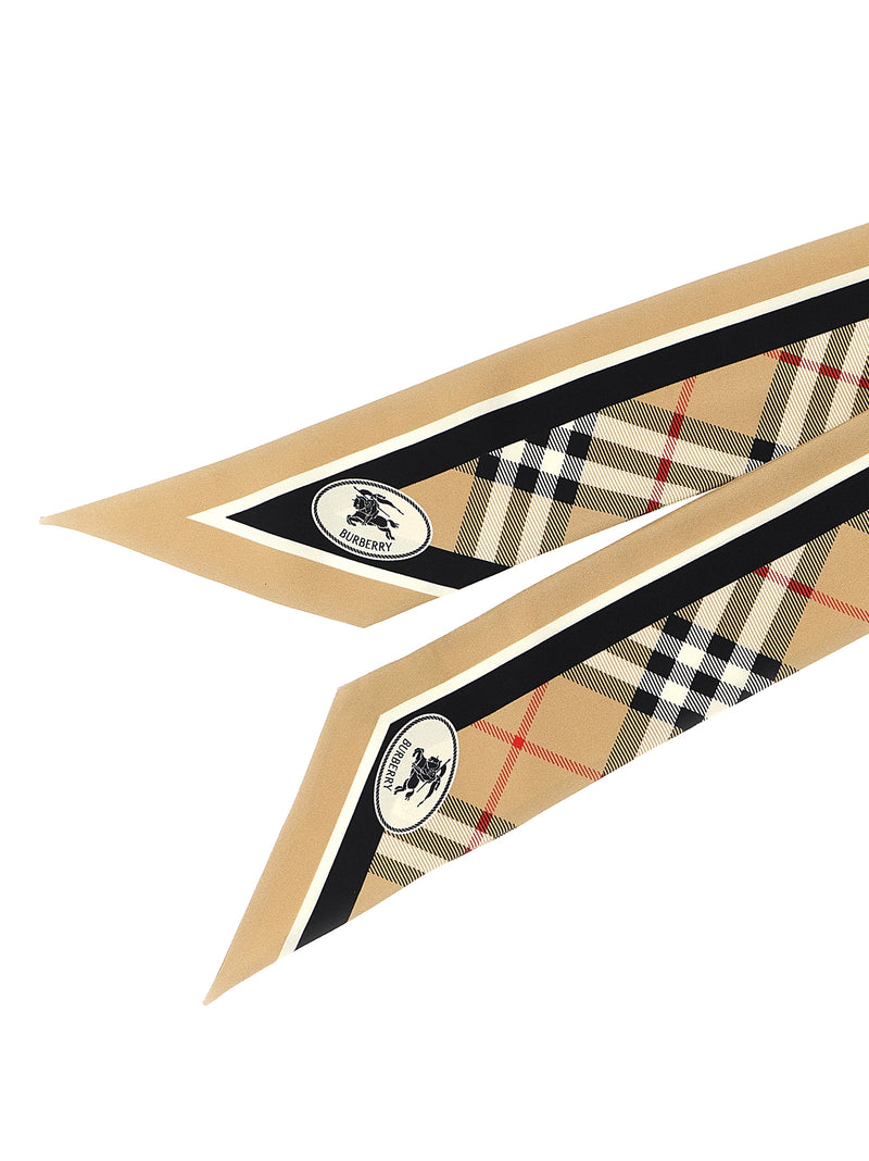 Burberry Beige Satin Foulard - Luxurious Silk Accessory