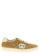 Gucci Baskets Basses en Cuir de Veau Beige