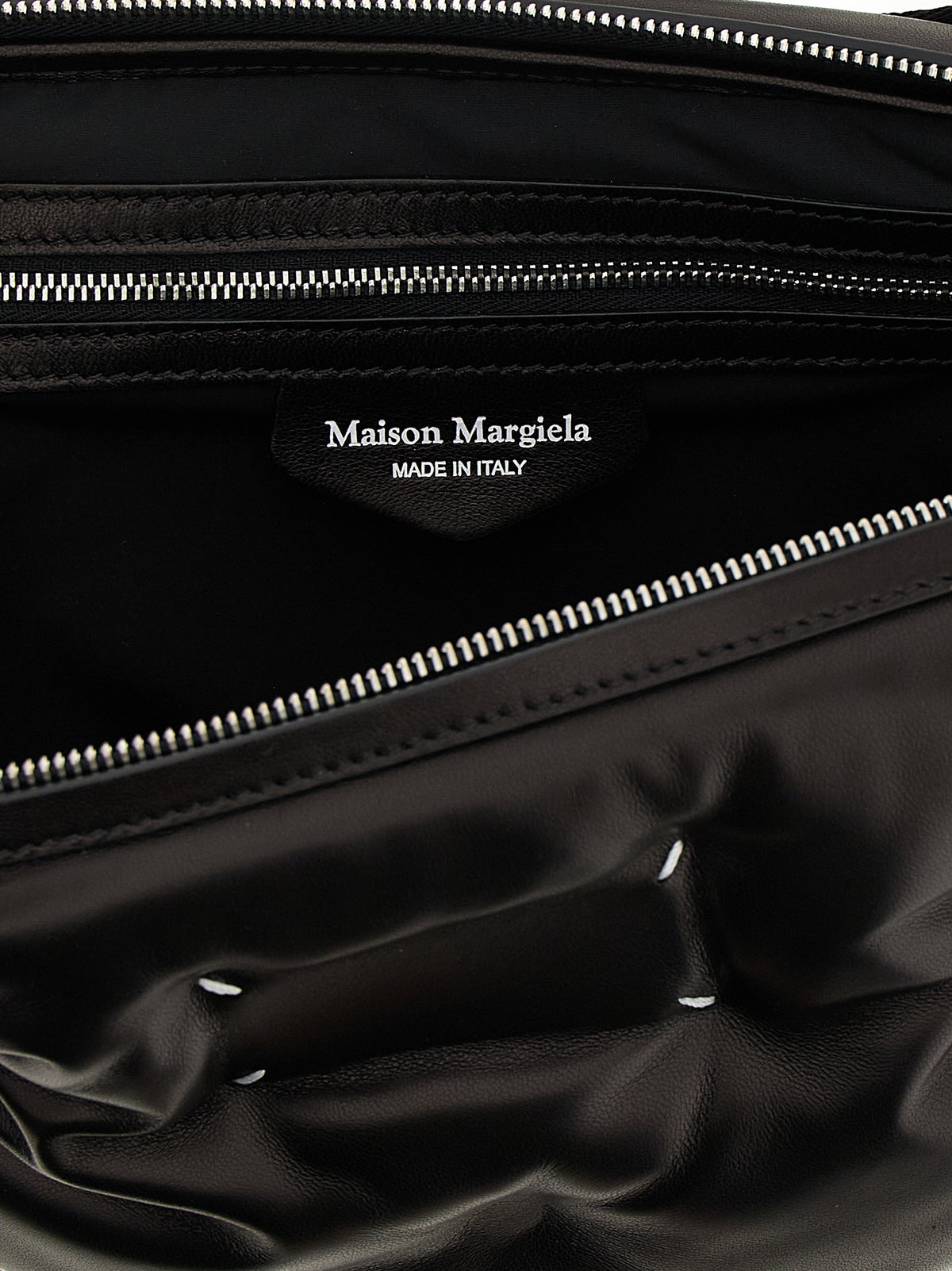 Sac bandoulière Maison Margiela noir en cuir d'agneau