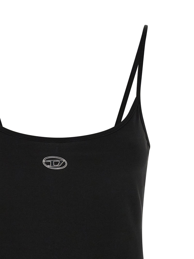Robe Courte en Coton Noir Diesel