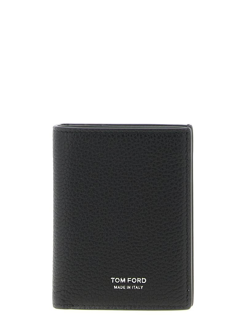 Porte-cartes Tom Ford en cuir de veau noir