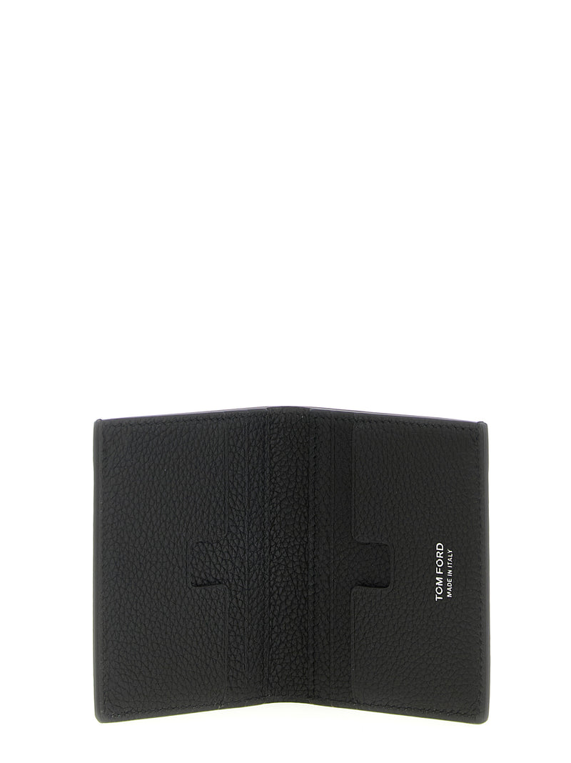 Porte-cartes Tom Ford en cuir de veau noir