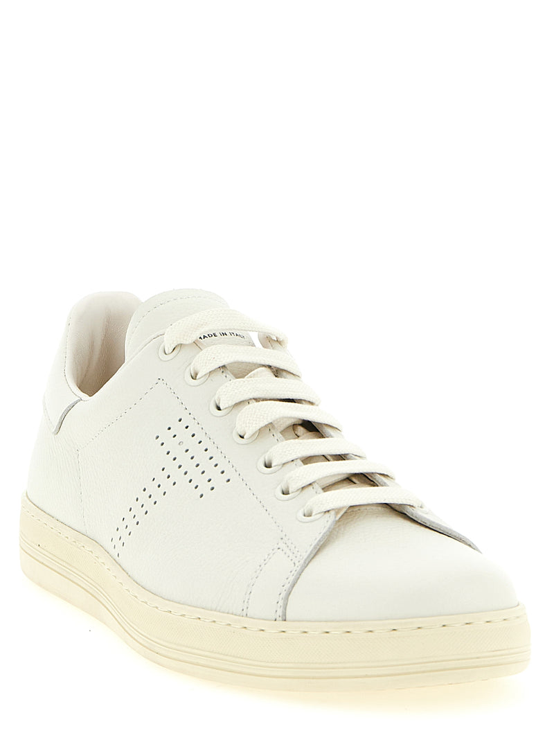 Tom Ford Warwick White Leather Low Top Sneakers