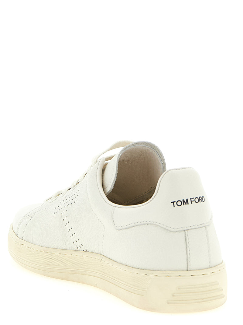 Tom Ford Warwick White Leather Low Top Sneakers