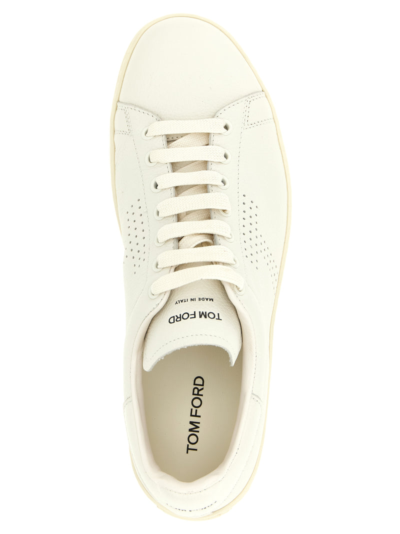 Tom Ford Warwick White Leather Low Top Sneakers