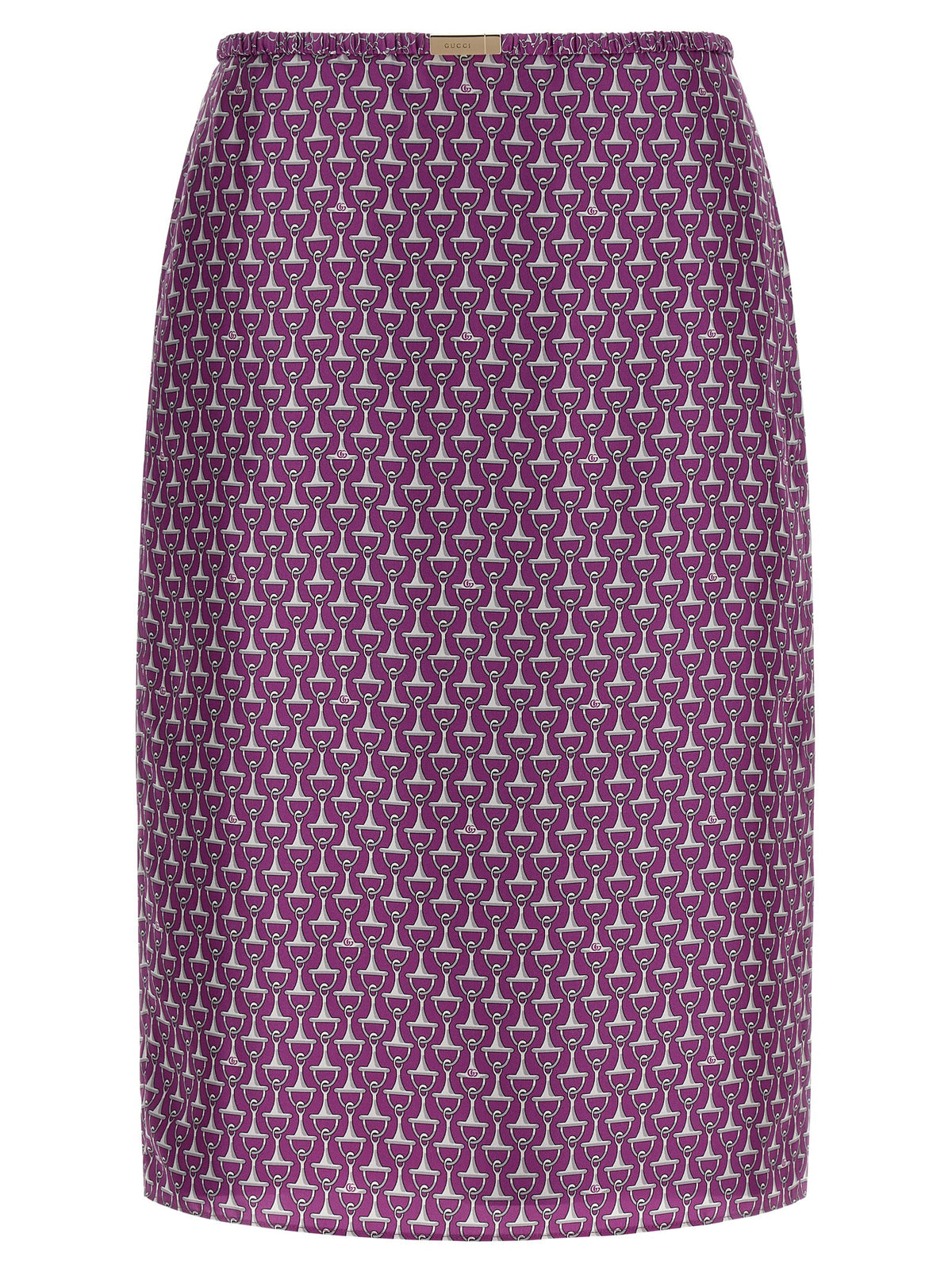 Jupe midi en soie violette Gucci