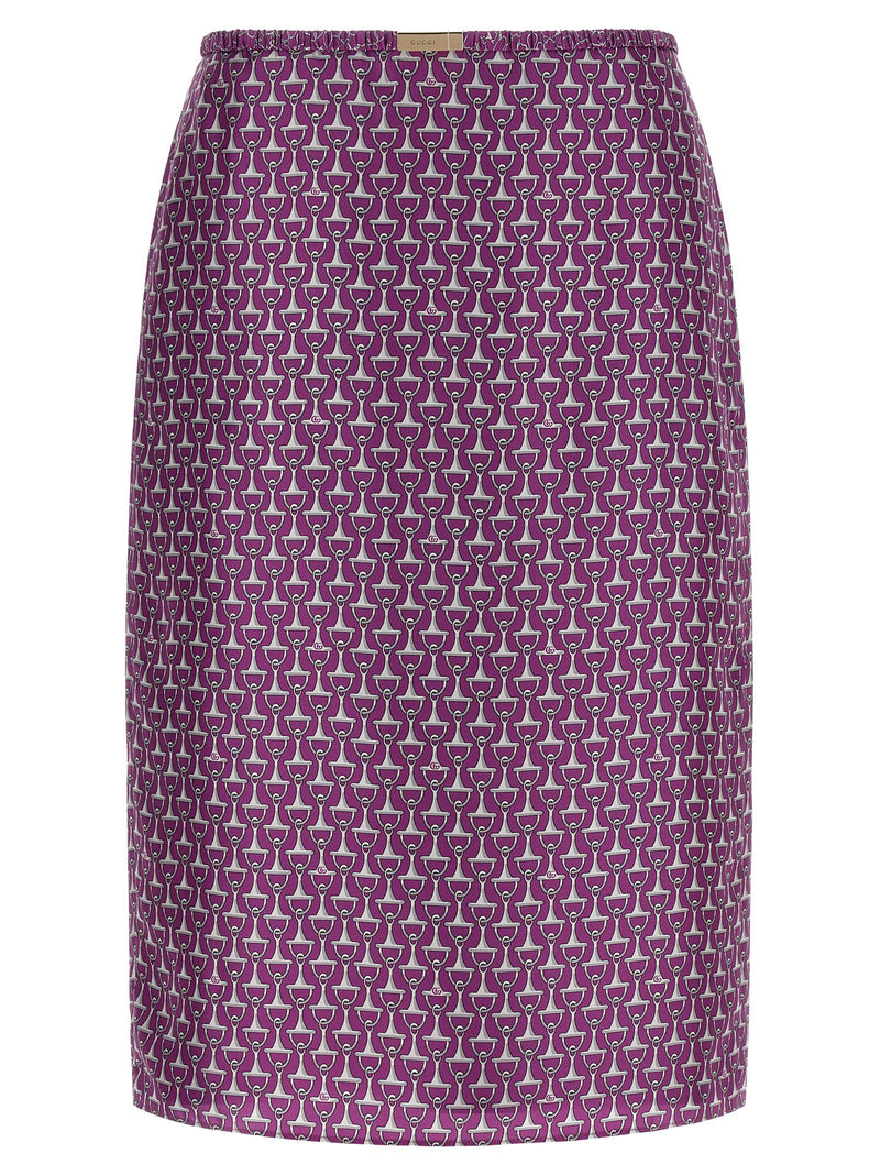 Gucci Purple Silk Midi Skirt