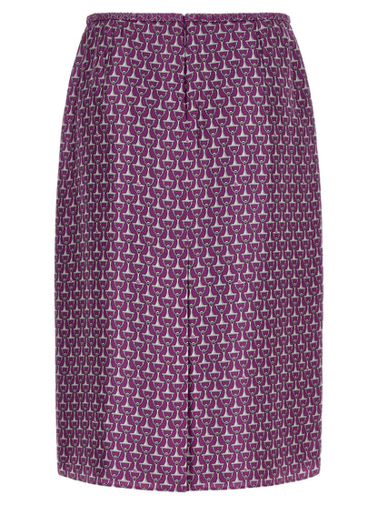 Gucci Purple Silk Midi Skirt